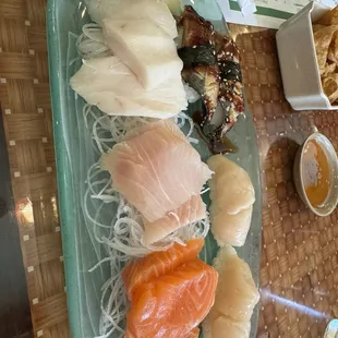 Sashimi and nigiri