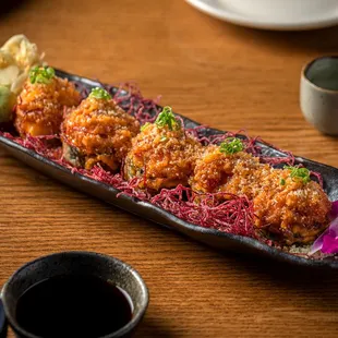 a plate of food on a table