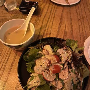 Salad, Miso Soup