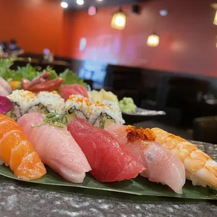 sashimi, sushi, sushi and sashimi, food