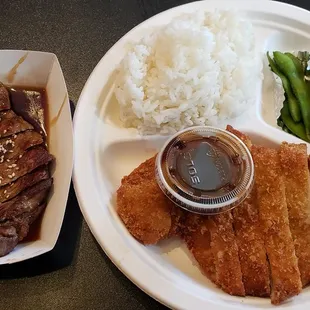 Tonkatsu &amp; Beef Teriyaki Combination