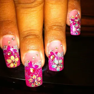 Real dry Flower &amp; glitter full set by Jenny