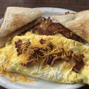 Bacon and cheese omelette