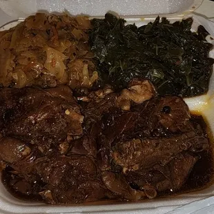 Stewed Chicken with cabbage and greens