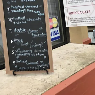  menu on a chalkboard