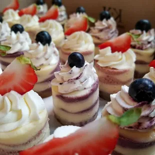 Blueberry and Strawberry Mini Cheesecakes