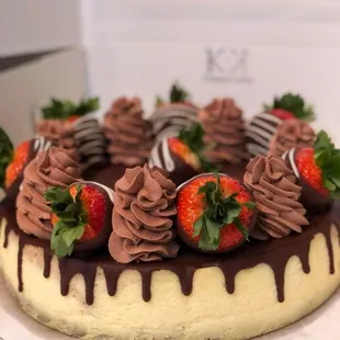 Chocolate covered strawberry cheesecake