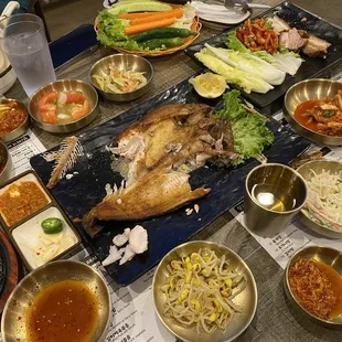 a table full of food