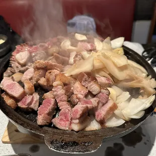 Brisket and pork belly