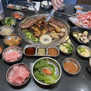 a table full of food