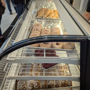 Cake and yeast donuts, croissants too