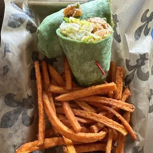 Grilled shrimp Caesar wrap