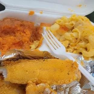 Catfish, yams &amp; Mac.