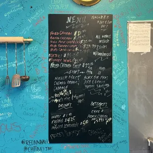 Updated Menu list &amp; prices