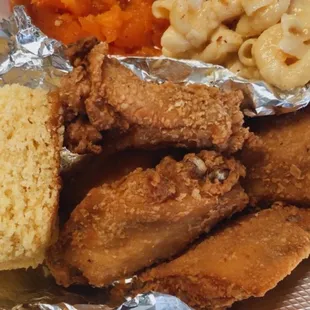 Fried Chicken  Corn Bread Yams Mac &amp; Cheese