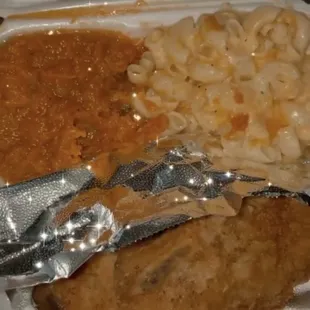 Fried pork chop meal