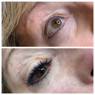 Before and after texture volume lashes