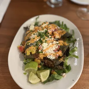 Jerk chicken taquitos