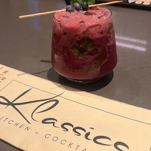 The blueberry muddle mint cognac delicious