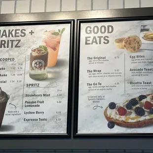 Menu as of Jan. 2025