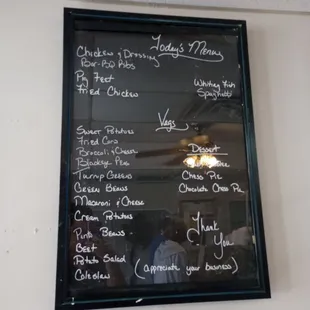 the menu