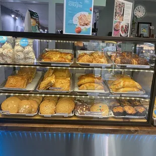 a display of baked goods