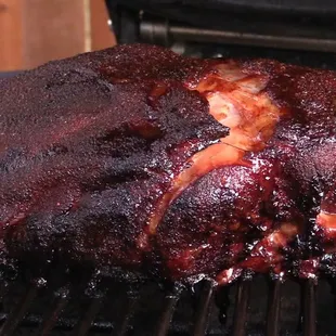 a piece of meat on a grill