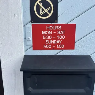 The hours. Parking is on the south side and west end of the diner. Entrance is on the south side of the diner.