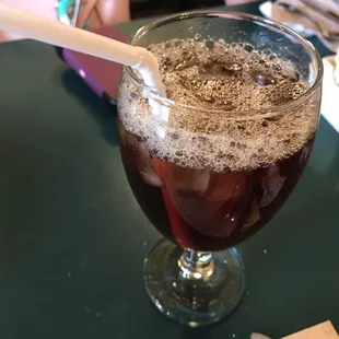 a glass of soda