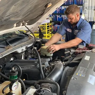 AJ doing a brake master cylinder replacment.