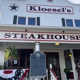 the front of the restaurant