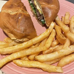 Cheeseburger and fries