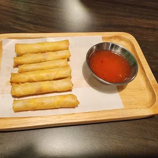 VERY tiny cheese rolls. That is a standard tiny dipping bowl and even it&apos;s bigger.