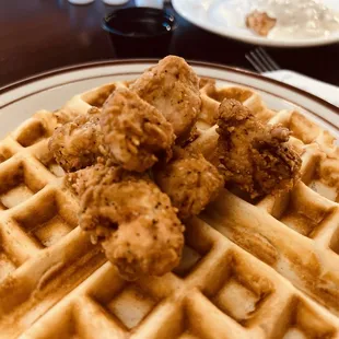 Chicken and waffles I loved the mini nuggets ... came with sweet chili sauce that was yummy