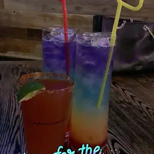 two drinks on a table