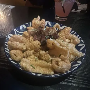 Chicharrones with added pork belly, 6yum!