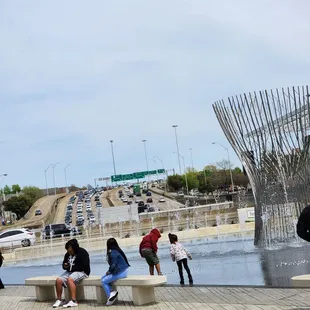 Splash pad and midday Saturday traffic