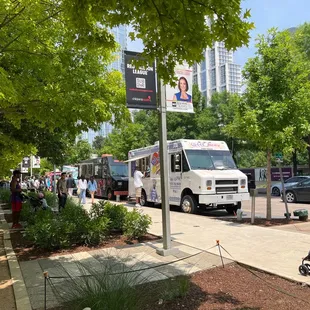 The different outside Venders promoting their own Foods and Delicatessen