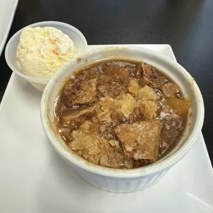 Peach Cobbler with Vanilla Ice Cream