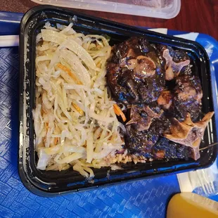 Oxtail Rice and Peas Vegetable (cabbage And carrots)