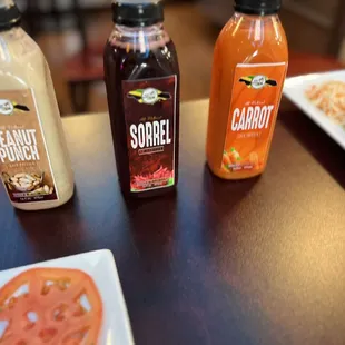 a variety of sauces and condiments