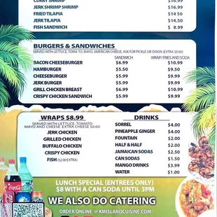 Full menu
