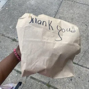 I appreciate the fact they hand wrote "Thank You" on my bag!!