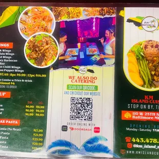 menu, burritos and wraps