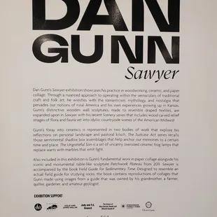 November 2023 exhibit: David Gunn Sawyer