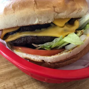 Double meat cheese and bacon.