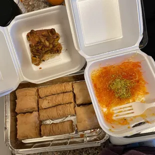 Crispy knafeh, hareesh, baklava pack.