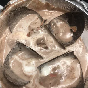 This was supposed to be a tartufo instead i got paper soup .. got cursed &amp; yelled at by owner