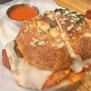 Chicken parm garlic knot