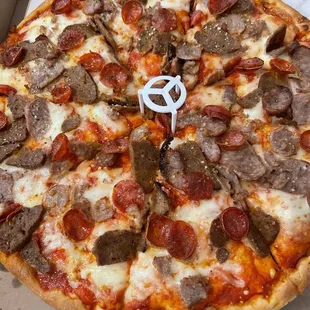 Meatball Sausage Pepperoni Pan Pizza